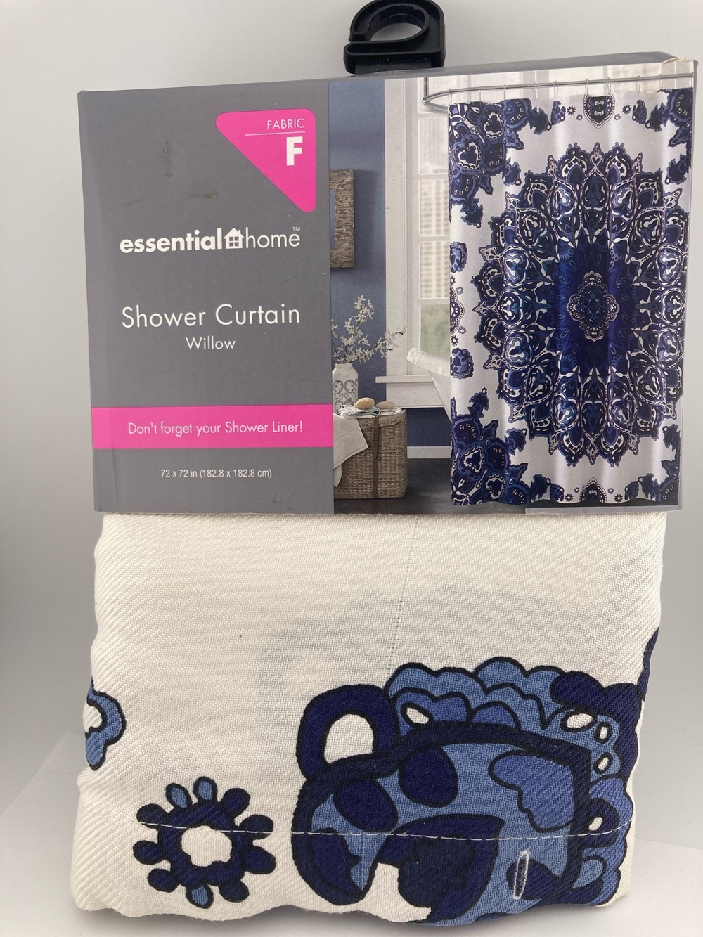 Blue & White 72" x 72"  Fabric Shower Curtain